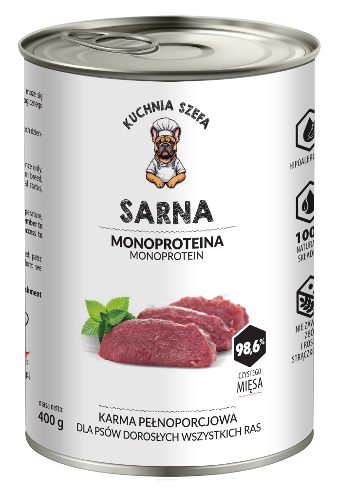 Karma mokra dla psa Kuchnia Szefa sarna 400g