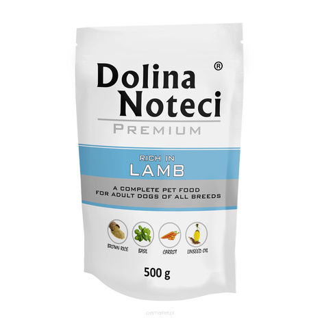 Dolina Noteci Premium Mokra karma dla psa Dolina Noteci Premium bogata w jagnięcinę saszetka 500 g