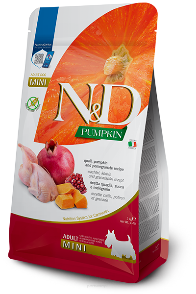 N&D Pumpkin Grain Free canine Karma sucha dla psa 2.5kg przepiórka, batat