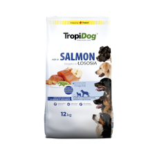 TropiDog Premium – średnie i duże rasy bogata w łososia 12Kg Karma sucha dla psa