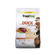 TropiDog Premium – małe rasy z kaczką i ryżem 8kg Karma sucha dla psa