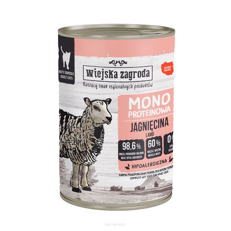 Wiejska Zagroda Wiejska Zagroda mokra karma monobiałkowa dla kota jagnięcina 400 g
