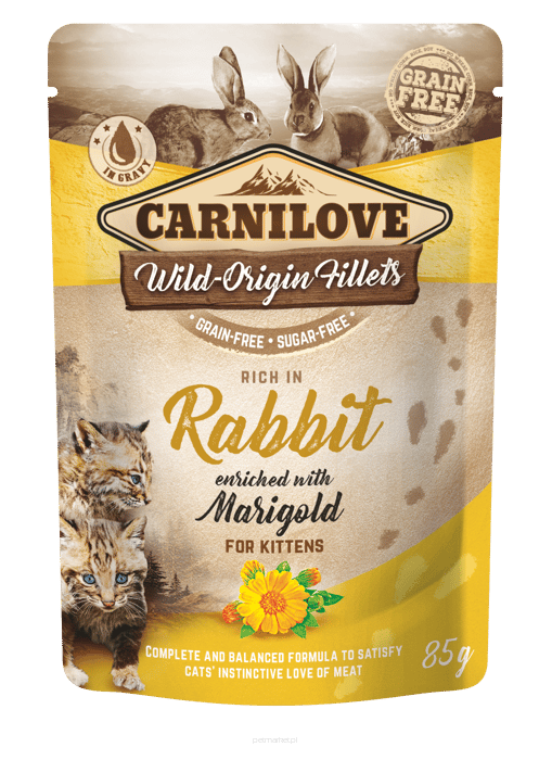 Carnilove Cat Pouch Kittens karma mokra dla kota królik i nagietek, 85g