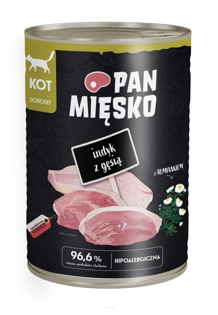 Karma mokra dla kota Pan Mięsko indyk z gęsią 400g