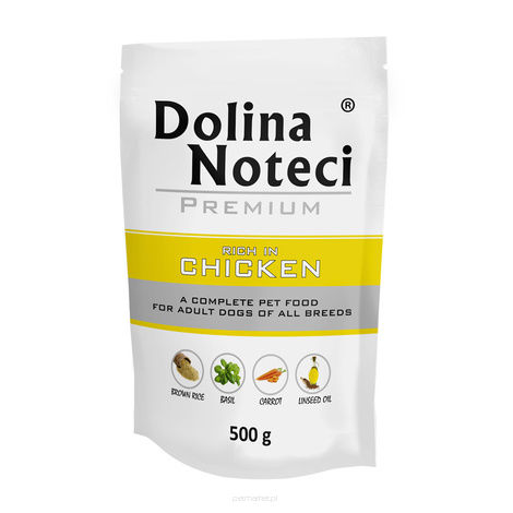 Dolina Noteci Premium Mokra karma dla psa Dolina Noteci Premium bogata w kurczaka saszetka 500 g