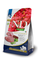 N&D Quinoa canine Karma sucha dla psa2,5kg  Jagnięcina, quinoa, brokuły i szparagi.