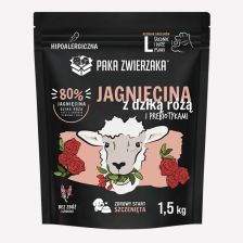 Karma sucha dla psa PAKA ZWIERZAKA jagnięcina i dzika róża PUPPY L 1,5 kg