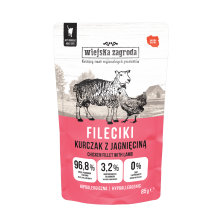 Wiejska Zagroda Fileciki Kurczak z jagnięciną Mokra Karma dla kota op. 85g