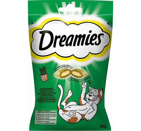 Dreamies Przysmaki Dla Kota Chrupiące Paszteciki Z Nadzieniem Z Nutą Kocimiętki 60g