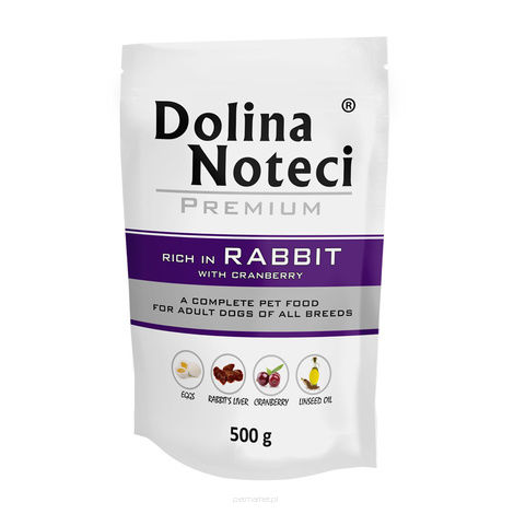 Dolina Noteci Premium Mokra karma dla psa Dolina Noteci Premium bogata w królika z żurawiną saszetka 500 g