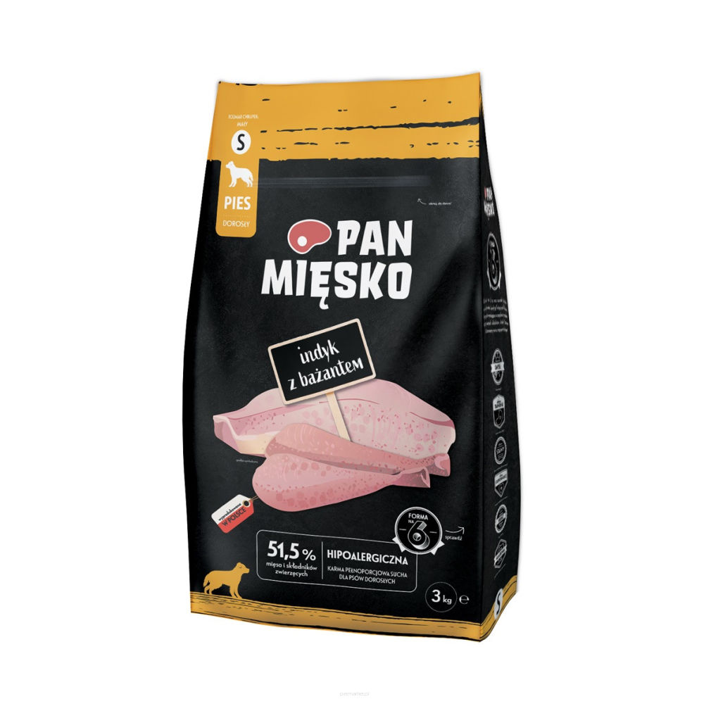 Karma sucha dla psa indyk z bażantem xs 3kg