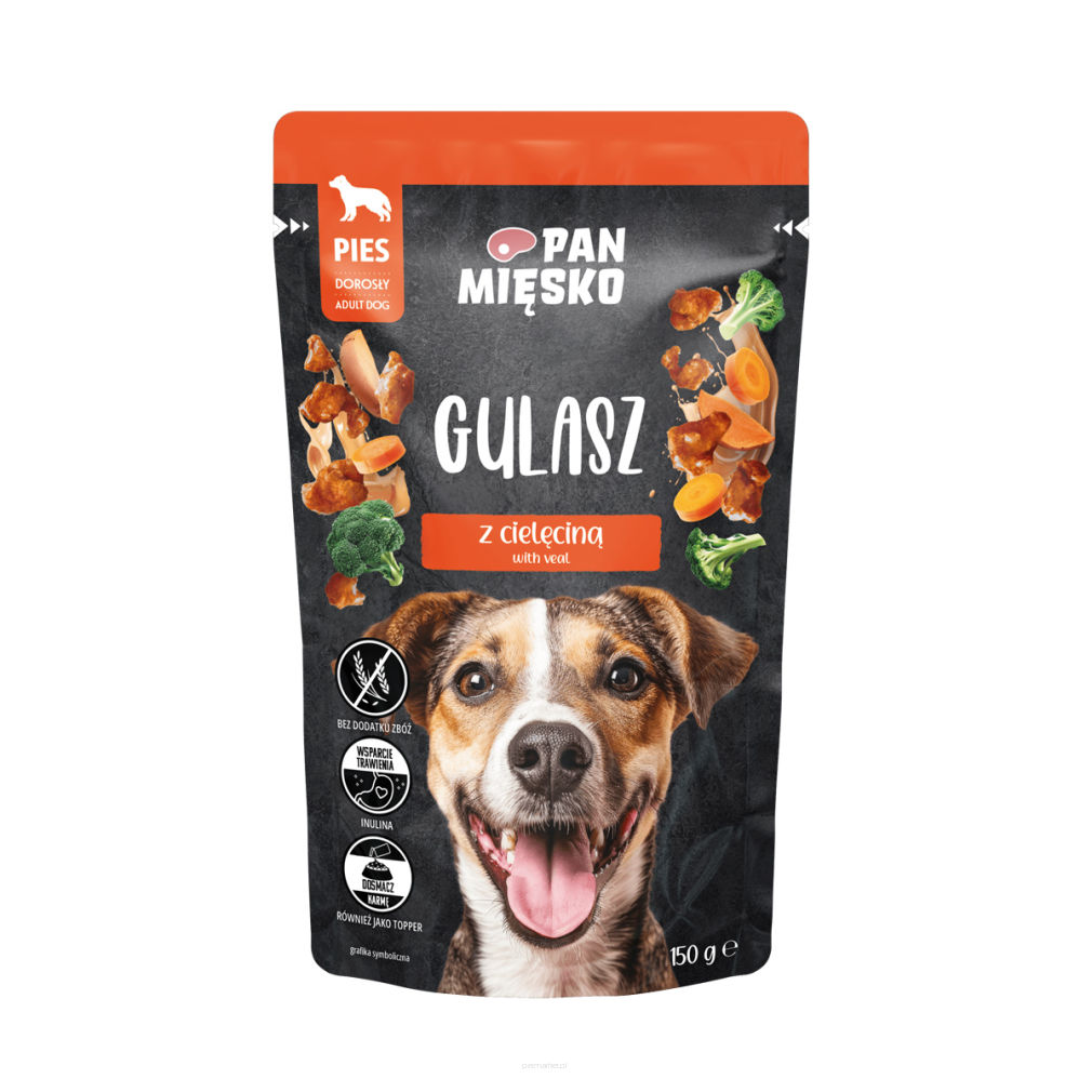 Karma mokra dla psa Pan Mięsko gulasz z cielęciną 150g