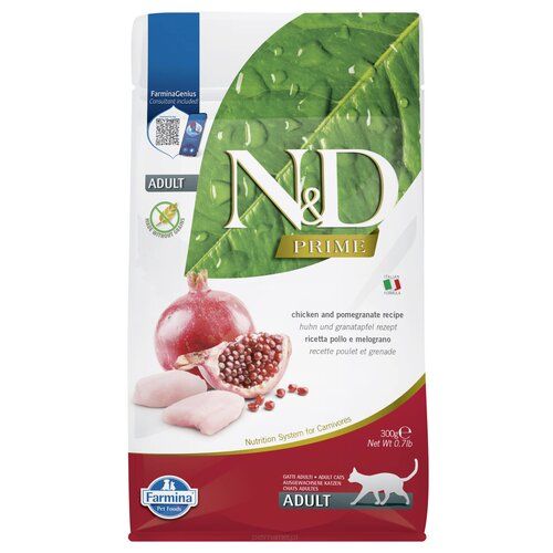 Farmina N&D Cat Prime Chicken Pomegranate Adult 300g  Sucha Karma Dla Kota Kurczak z Granatem  Znalezione na unizoo.pl