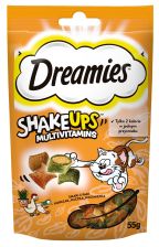 Dreamies Shake Ups Multivitamins 55g Przysmaki Dla Kota z Kurczakiem Kaczką i Kocimiętką