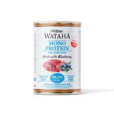 Wataha karma mokra dla psów dorosłych MONO Wieprzowina z Borówką Amerykańską 400g