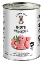 Karma mokra dla psa Kuchnia Szefa indyk 400g