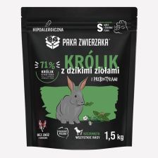 PAKA ZWIERZAKA królik z dzikimi ziołami PUPPY S 1,5 kg Karma sucha dla psa