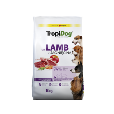 TropiDog Premium – małe rasy z jagnięciną i ryżem 8kg  Karma sucha dla psa