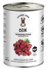 Karma mokra dla psa Kuchnia Szefa dzik 400g