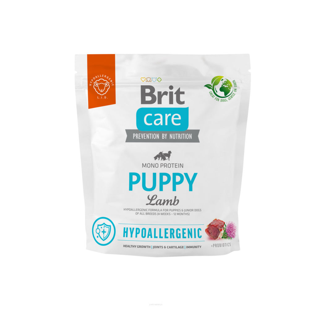 Brit Care Hypoallergenic Puppy, jagnięcina i ryż, 1 kg Hipoalergiczna karma dla szczeniąt i młodych psów wszystkich ras