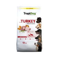 TropiDog Premium – średnie i duże rasy z indykiem i ryżem 12Kg Karma sucha dla psa