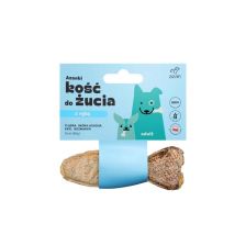 Azanki – Kość do żucia ADULT z flądrą, rozmarynem i krylem w skórze łososia 12cm Przysmaki dla psa