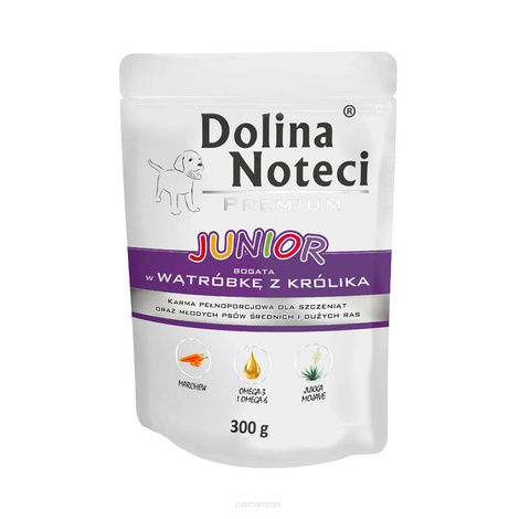 Dolina Noteci Premium Mokra karma dla psa junior Dolina Noteci Premium bogata w wątróbkę z królika saszetka 300 g
