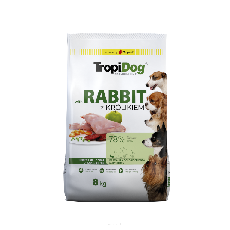 TropiDog Premium – małe rasy z królikiem 8kg  Karma sucha dla psa