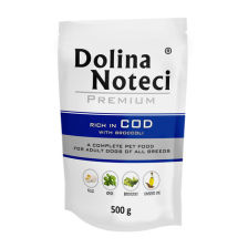Dolina Noteci Premium Mokra karma dla psa Dolina Noteci Premium bogata w dorsza z brokułami saszetka 500 g