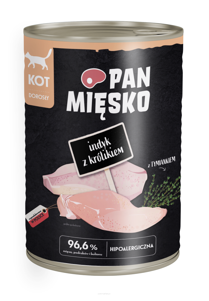 Karma mokra dla kota Pan Mięsko indyk z królikiem 400g