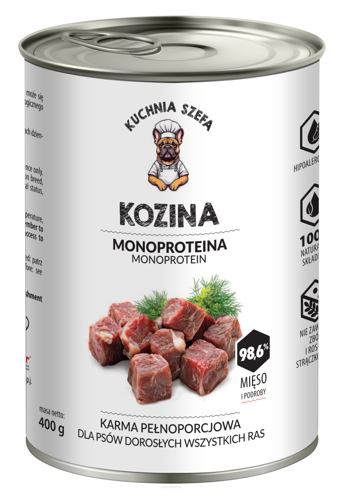 Karma mokra dla psa Kuchnia Szefa kozina 400g