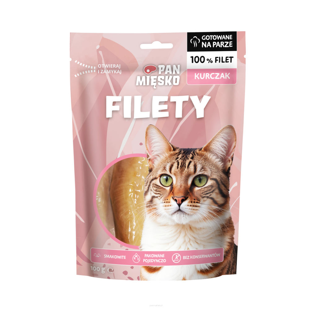 Pan Mięsko Przysmak dla kota Filety Kurczak (dorosły) 100g
