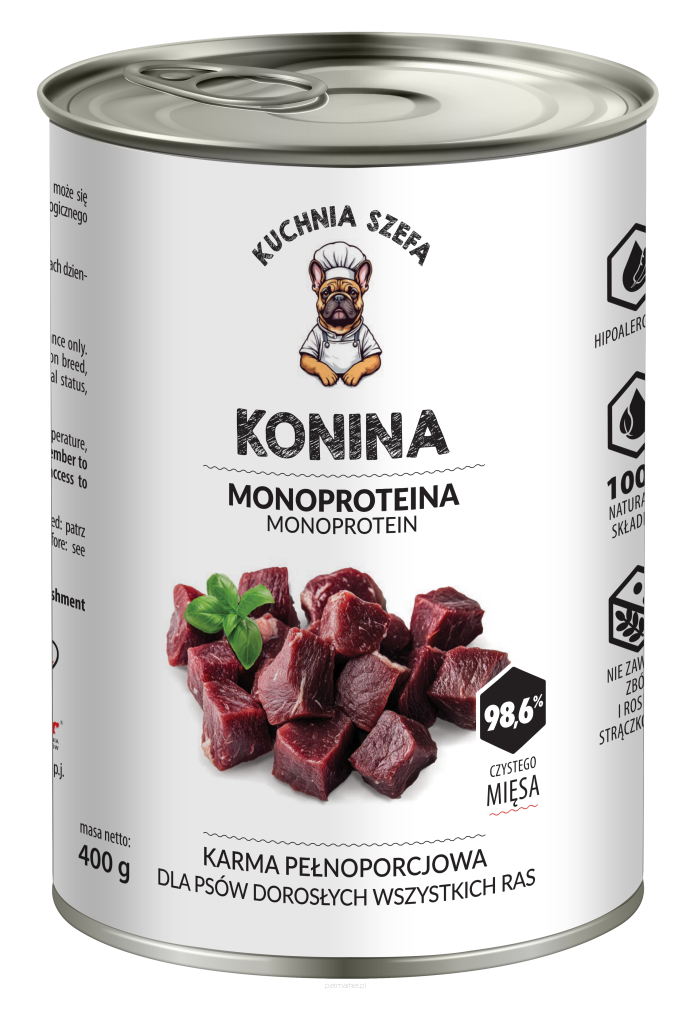 Karma mokra dla psa Kuchnia Szefa konina 400g