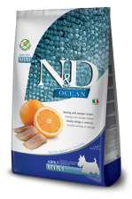 N&D Ocean canine Karma sucha dla psa 2,5kg śledź z pomarańczą