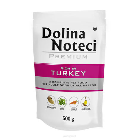 Dolina Noteci Premium Mokra karma dla psa Dolina Noteci Premium bogata w indyka saszetka 500 g