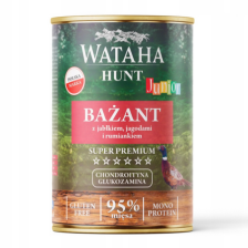Wataha HUNT Junior karma mokra dla psa  Bażant z Jabłkiem , Jagodami i rumiankem 400g