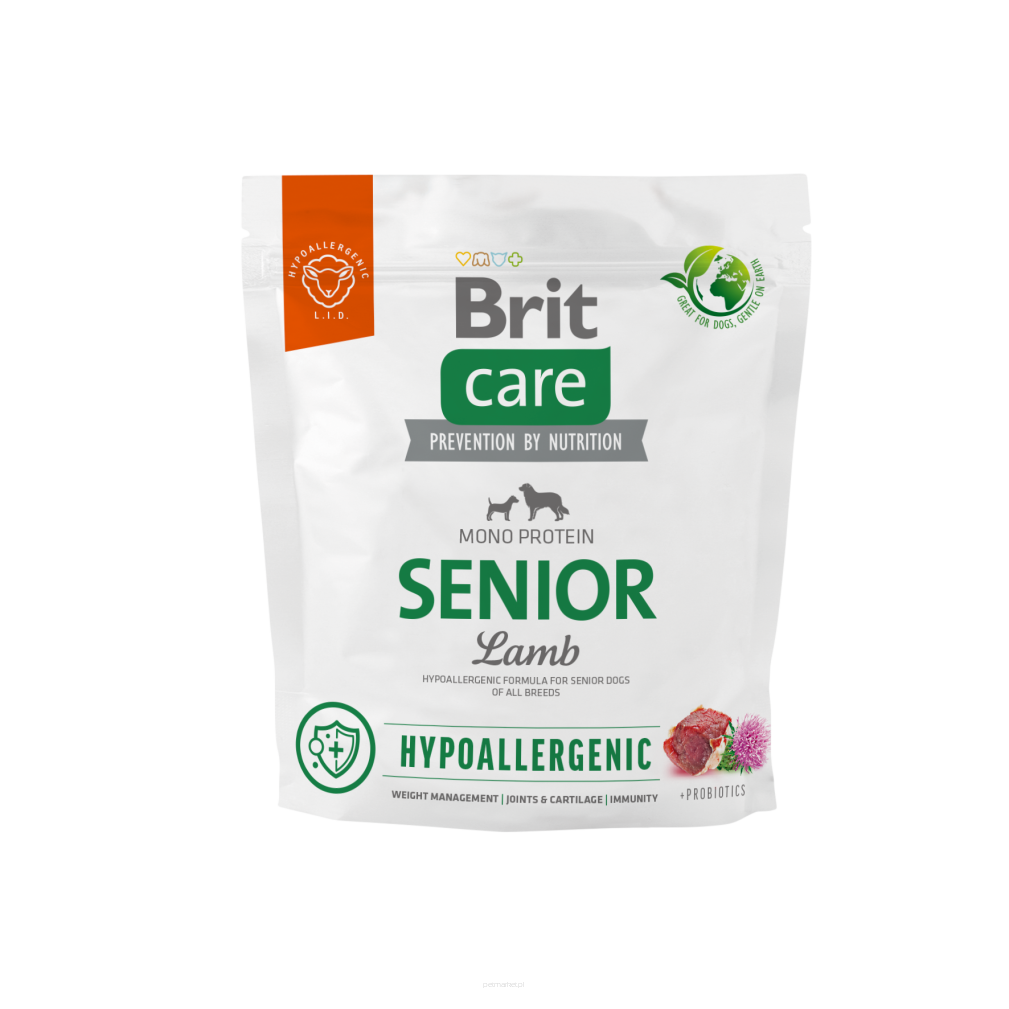 Brit Care Dog Hypoallergenic Senior, jagnięcina, 1 kg Hipoalergiczna karma dla starszych psów wszystkich ras
